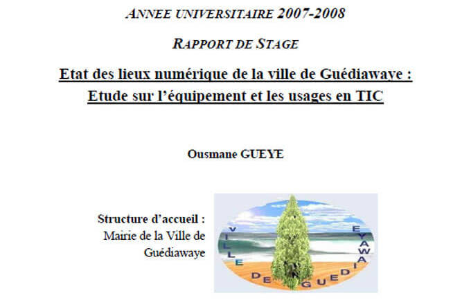 Etat des lieux numérique de la ville de Guédiawaye : Etude sur l’équipement et les usages en TIC