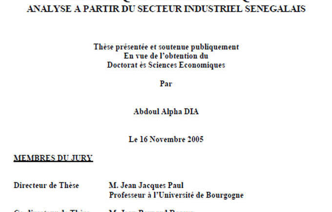 Education, capital humain et dynamique économique : analyse a partir du secteur industriel sénégalais