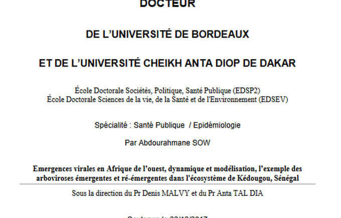 Emergences virales en Afrique de l’ouest, dynamique et modélisation, l’exemple des arboviroses émergentes et ré-émergentes dans l&rsquo;écosystème de Kédougou, Sénégal