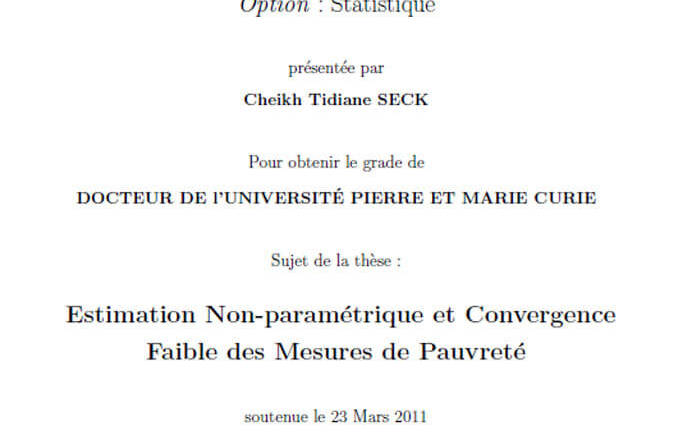Estimation Non-paramétrique et Convergence Faible des Mesures de Pauvreté