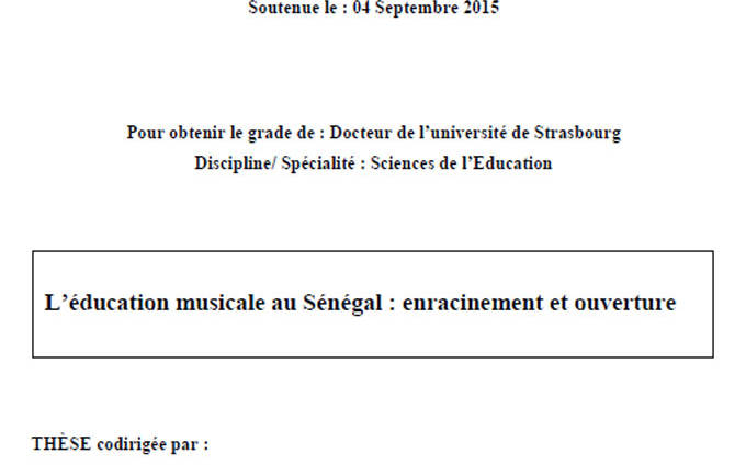 L’éducation musicale au Sénégal : enracinement et ouverture