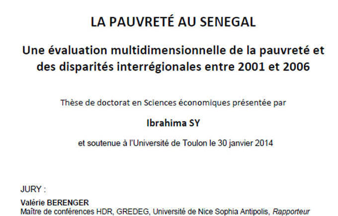 La pauvreté au Sénégal. Une évaluation multidimensionnelle de la pauvreté et des disparités interrégionales entre 2001 et 2006