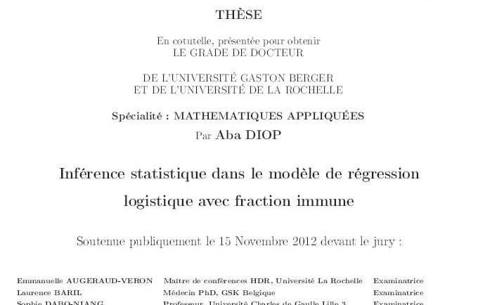 Inférence statistique dans le modèle de régression logistique avec fraction immune