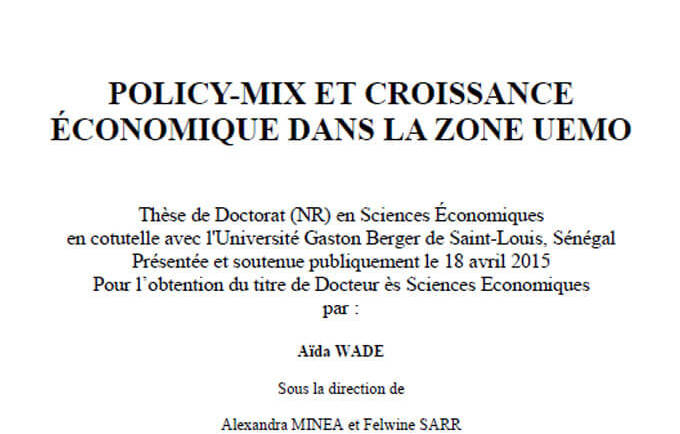 Policy-mix et croissance économique dans la zone UEMOA