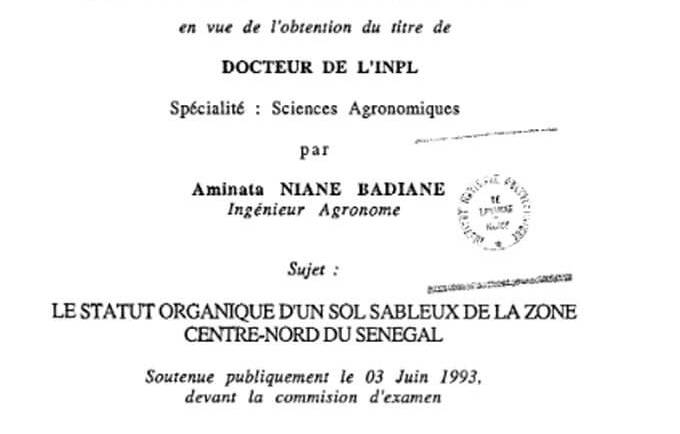 Le statut organique d’un sol sableux de la zone centre-nord du Sénégal