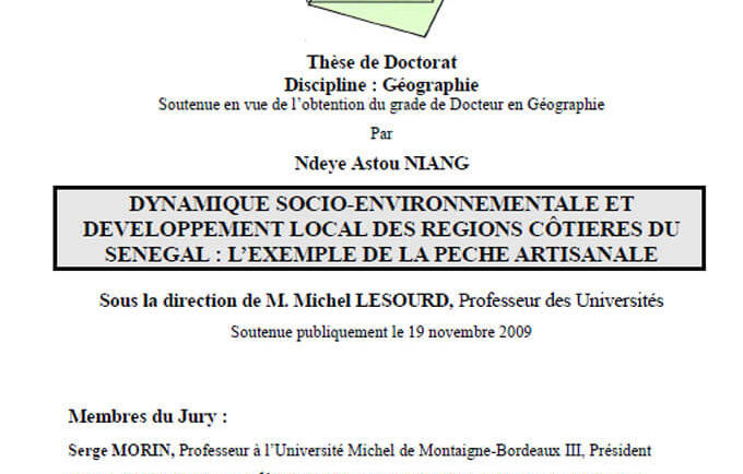 Dynamique socio-environnementale et développement local des régions côtières du Sénégal : l’exemple de la pêche artisanale