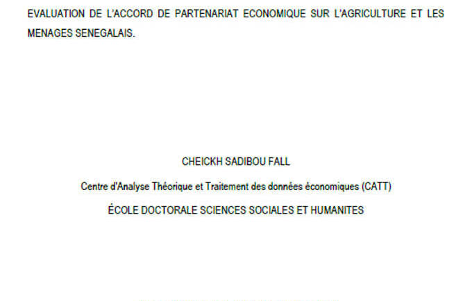 Impact de la libéralisation commerciale au Sénégal : évaluation de l’accord de partenariat économique sur l’agriculture et les ménages sénégalais