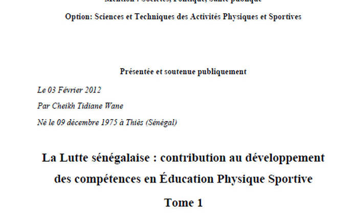 La Lutte sénégalaise : contribution au développement des compétences en Éducation Physique Sportive