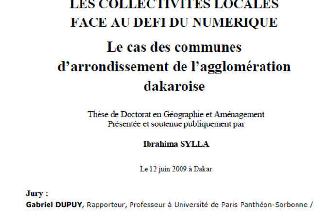 Les collectivités locales face au défi du numérique : le cas des communes d’arrondissement de l’agglomération dakaroise