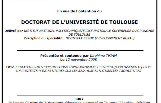 Stratégies des exploitations agropastorales de Thieul [Ferlo-Sénégal] dans un contexte d’incertitudes sur les ressources naturelles productives