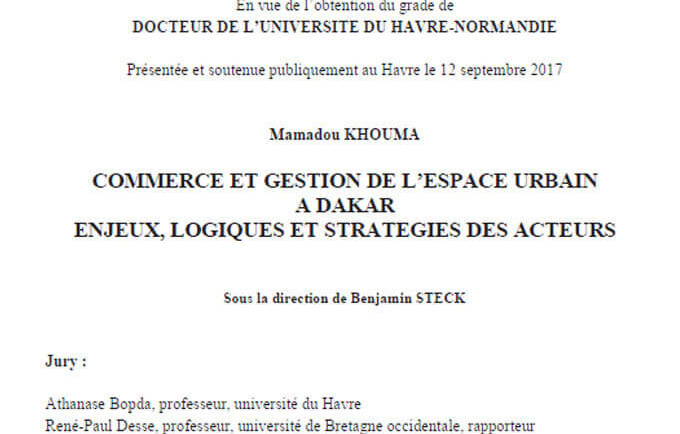 Commerce et gestion de l&rsquo;espace urbain à Dakar. Enjeux, logiques et stratégies des acteurs