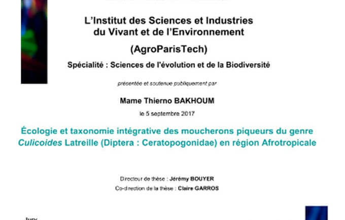 Écologie et taxonomie intégrative des moucherons piqueurs du genre CulicoidesLatreille (Diptera : Ceratopogonidae) en région Afrotropicale