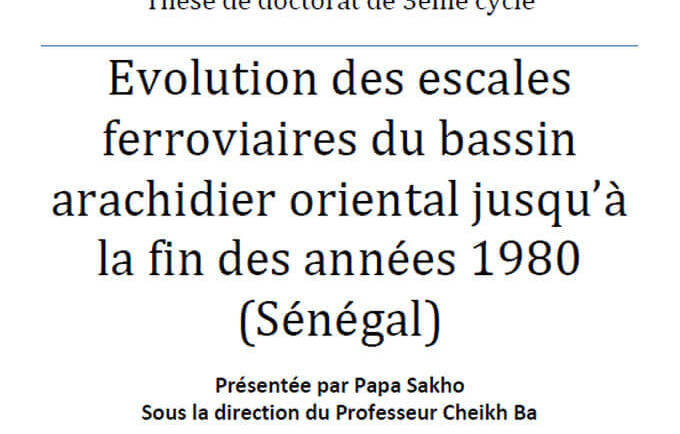 Evolution des escales ferroviaires du bassin arachidier oriental jusqu’à la fin des années 1980 (Sénégal)