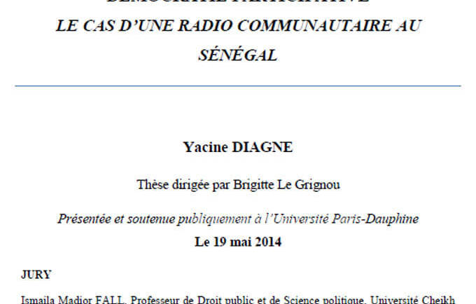 Sociologie politique d’une expérience de démocratie participative : le cas d’une radio communautaire au Sénégal