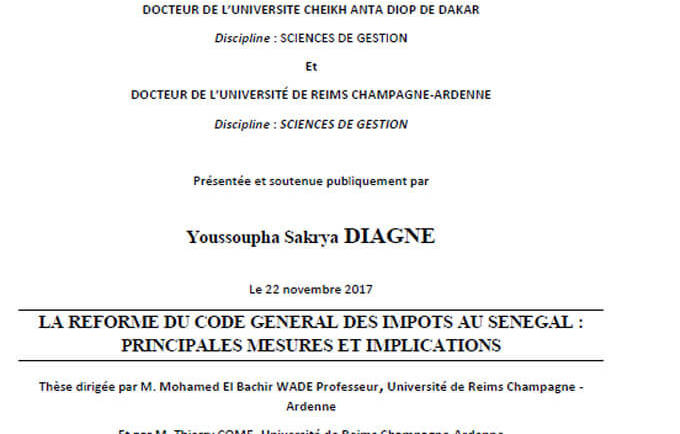 La réforme du code général des impôts au Sénégal : principales mesures et implications