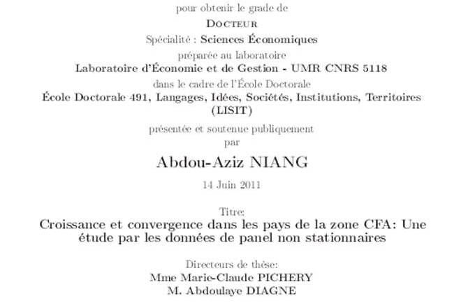 Croissance et convergence dans les pays de la zone CFA : une étude par les panels de données non stationnaires