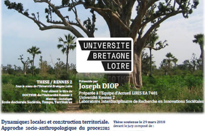 Dynamiques locales et construction territoriale. Approche socio-anthropologique du processus de développement local dans la Commune rurale de Fandène (Thiès – Sénégal)