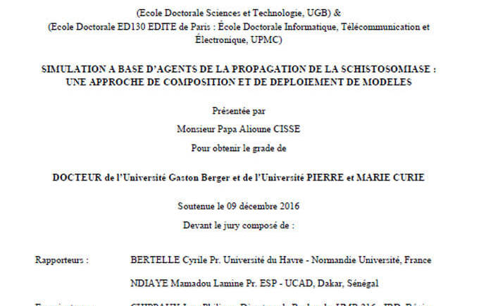 Simulation à base d&rsquo;agents de la propagation de la schistosomiase : une approche de composition et de déploiement de modèles
