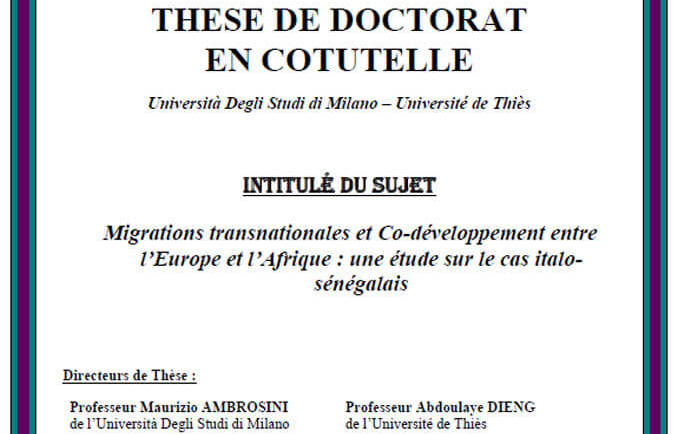Migrations transnationales et Co-développement entre l’Europe et l’Afrique : une étude sur le cas italo-sénégalais