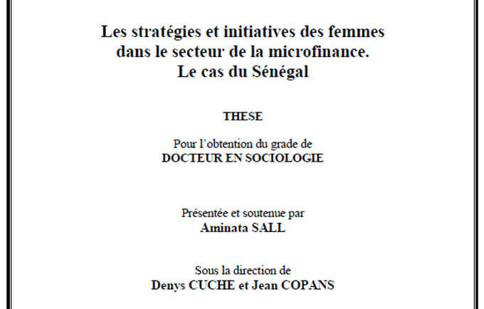 Les stratégies et initiatives des femmes dans le secteur de la microfinance. Le cas du Sénégal